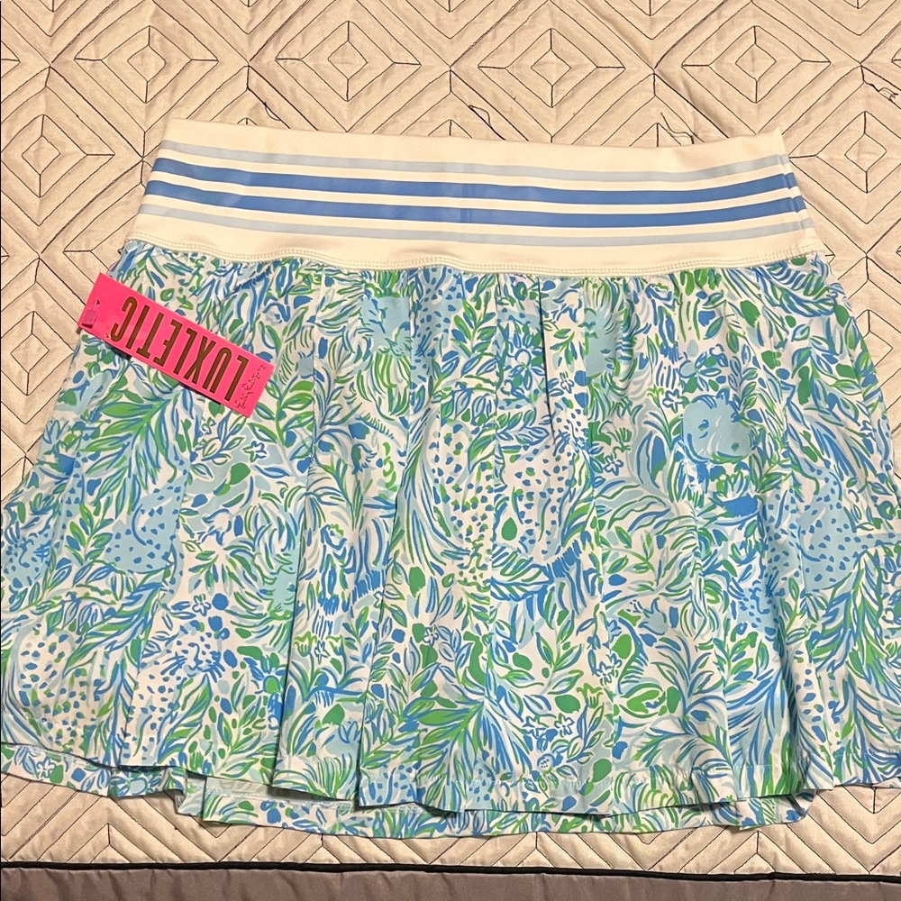 Lilly Pulitzer Blue and Green Floral Skirt